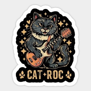 meow, rock, and guitar Sticker